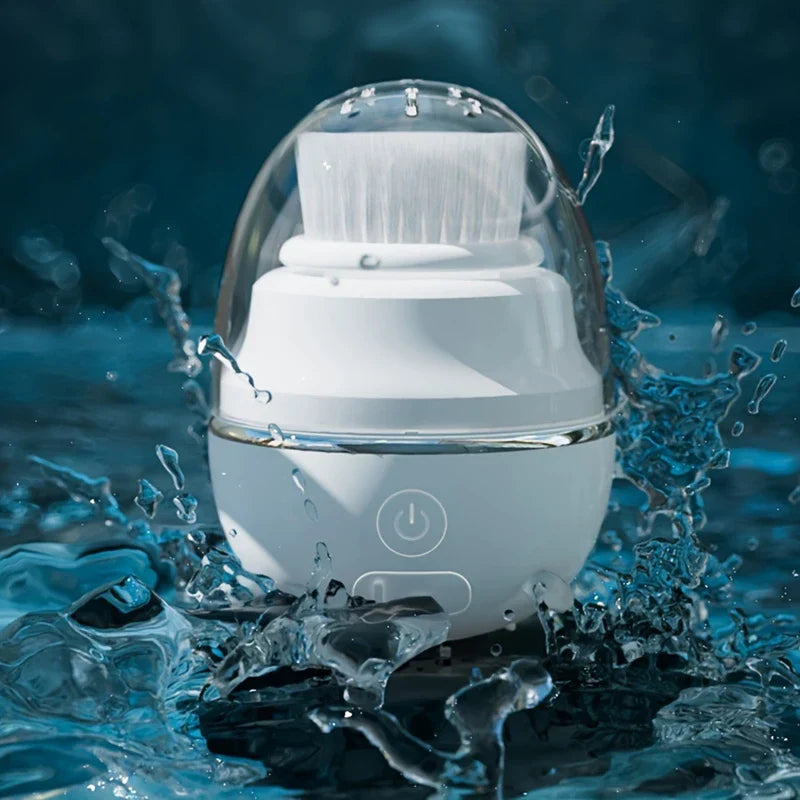 Close-up of silicone facial cleansing brush bristles