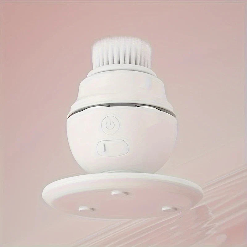 Facial cleansing brush with foam cleanser
