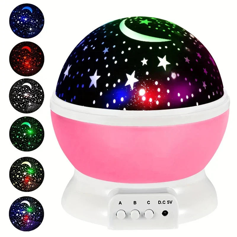 Galaxy star night light projecting stars on a bedroom ceiling