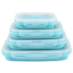 4Pc Square Food Storage Containers Set with lids