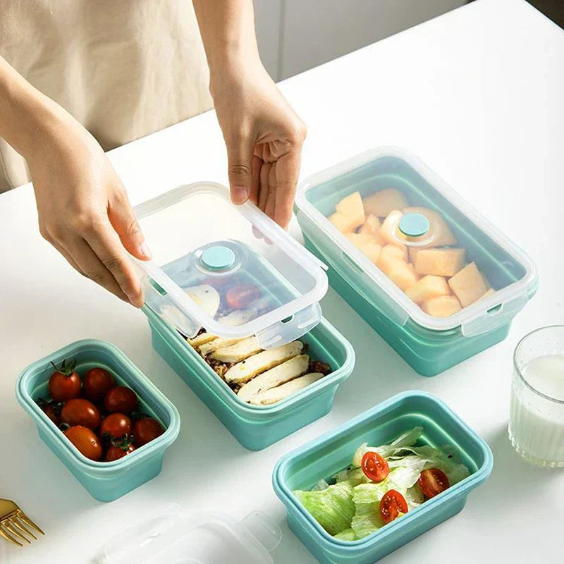 Food storage containers set with secure lids
