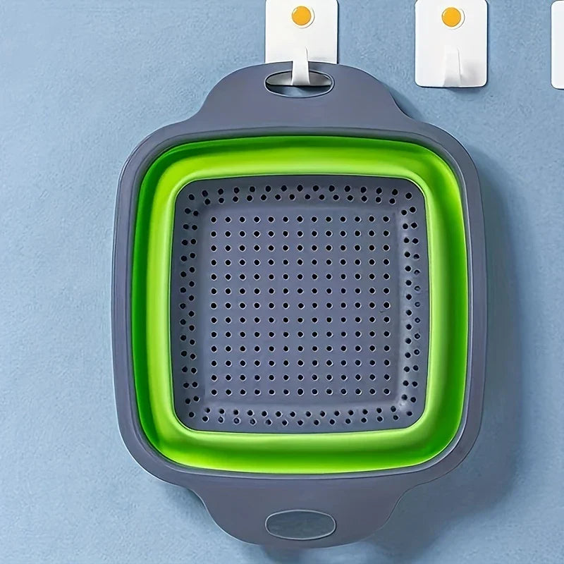 Square Plastic Colander Fruit Washing Basket Strainer