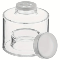 Spice Tower Jar Set - Single clear jar with shaker insert and solid lid, showing stackable base and neck design