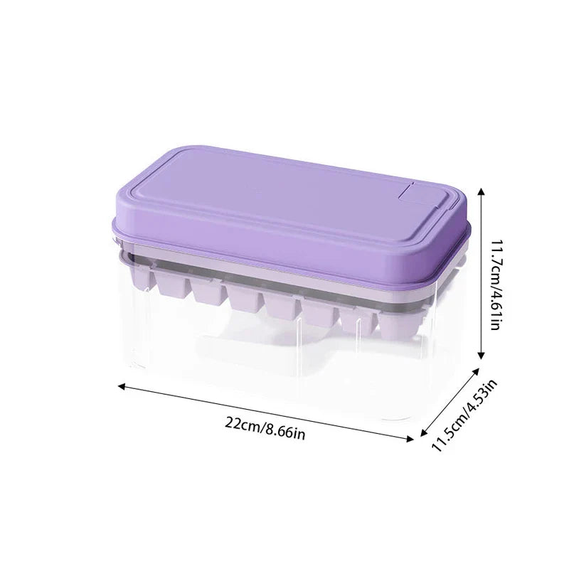Stackable Ice Mold Bin With Lid And Scoop