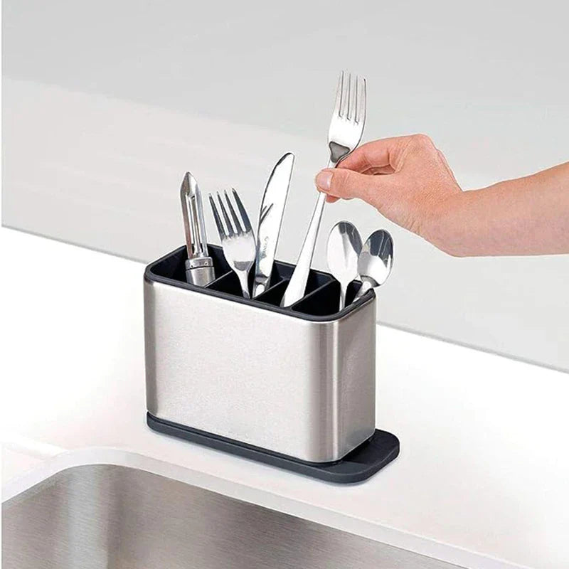 Stainless Steel Cutlery Drainer Holder Caddy
