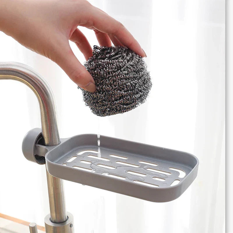 Stainless Steel Faucet Sponge Holder Sink Caddy