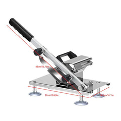 Mandoline Slicer - Manual slicer with dimension labels, white background