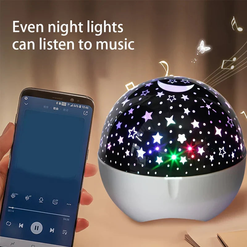 Star Projector Night Light with Bluetooth Speaker