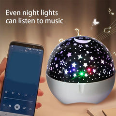 Star Projector Night Light with Bluetooth Speaker