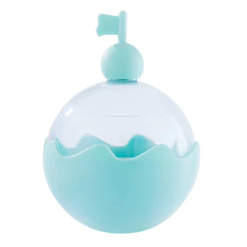 Ice Ball Mold - Light blue single spherical mold with small flag topper and wavy edge base