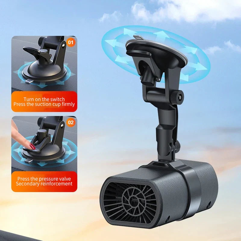 Suction Base Mini Portable Space Heater Fan