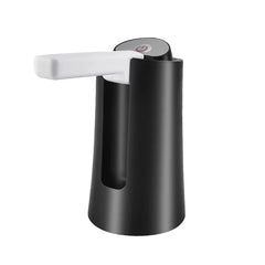 Electric Water Bottle Pump - Black and white dispensing unit with one-touch power button and extended spout