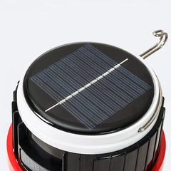 Camping Lantern - Close-up of the top-mounted solar panel on the lantern unit