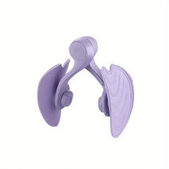 Toner - Purple thigh exerciser with two curved contoured pads connected by a pivoting hinge joint, shown against a plain white background.