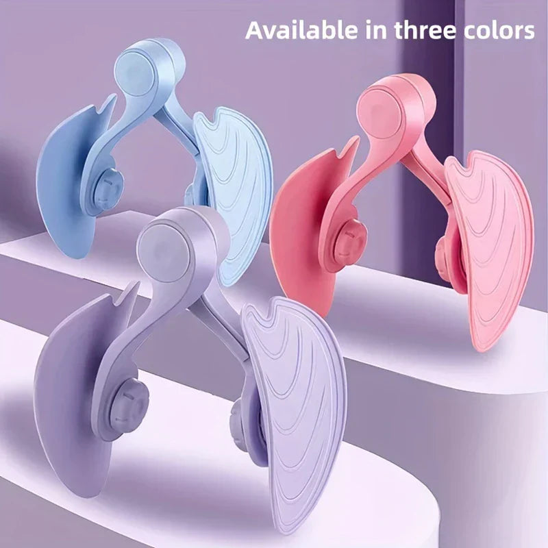 Toner - Three Kegel exercisers in light blue, pink, and purple displayed on tiered white platforms