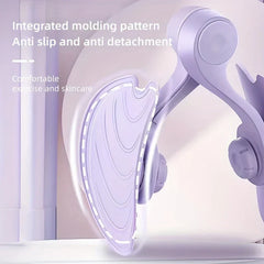 Toner - Close-up of a purple Kegel exerciser showing its contoured pad with dashed line detailing