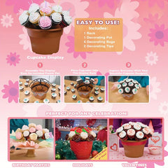 Tiered Flower Pot Cupcake Stand