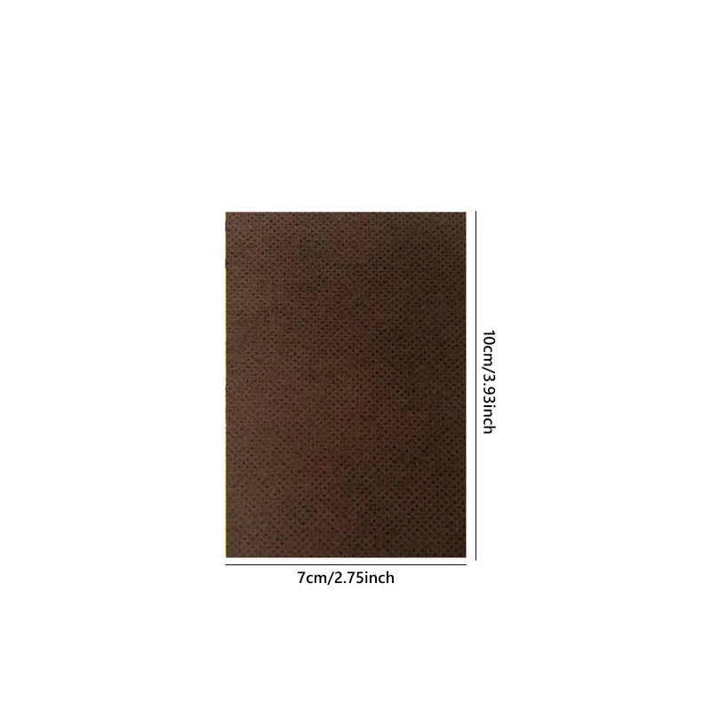 Pain Patch - Rectangular brown textured patch measured 7cm wide and 10cm tall against a plain white background