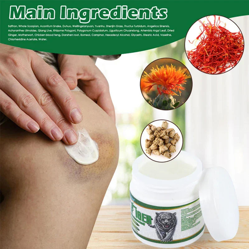 Tiger Balm muscle rub jar with lid open