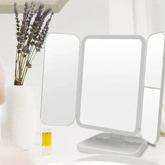 Tri-Fold Led Vanity Makeup Mirror