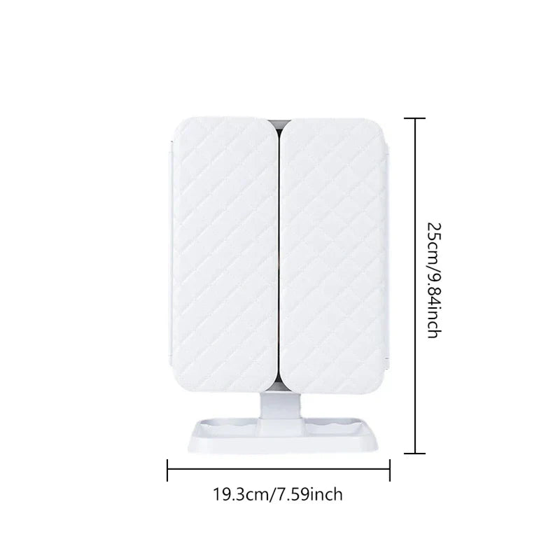 Tri-Fold Led Vanity Makeup Mirror