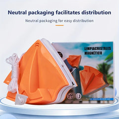Window Cleaner - Cleaning tool with attached safety lanyard displayed next to its neutral retail packaging
