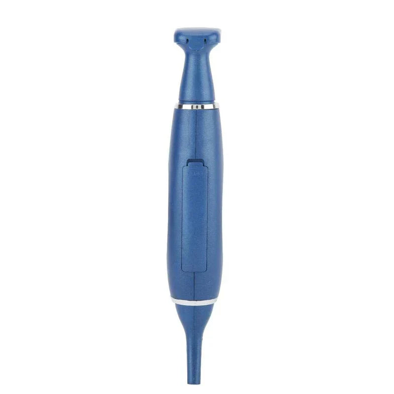 Five Senses Trimmer Clipper Tool - Full straight-on back view of a blue corded handheld groomer with a silver accent ring.