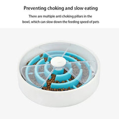 Triple Circle Slow Feeder Pet Bowl Dog Dish