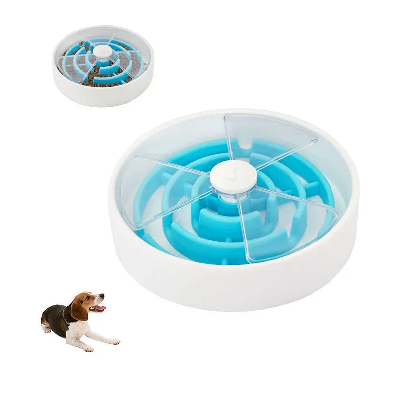 Triple Circle Slow Feeder Pet Bowl Dog Dish