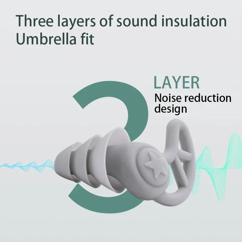 Triple Flange Noise Cancelling Ear Plugs