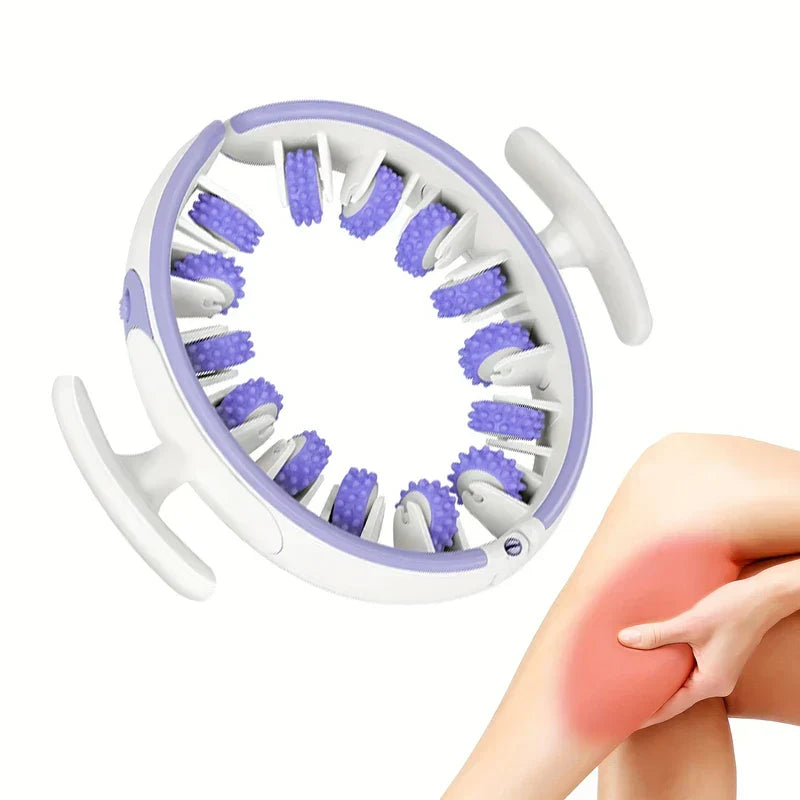 Close-up of the muscle roller massager's contoured U-shape