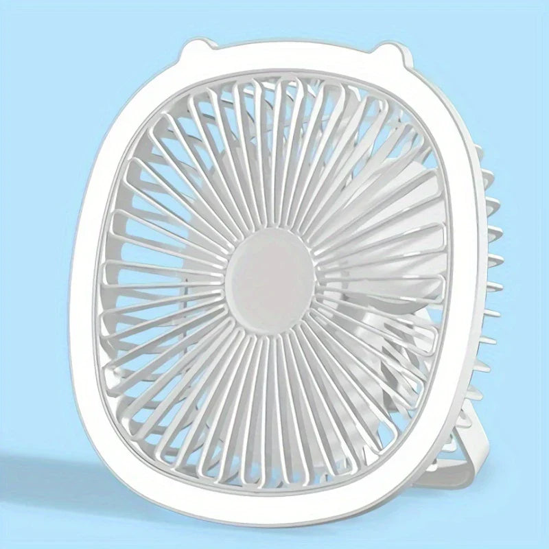 Usb Rechargeable Desk Fan With Led Light