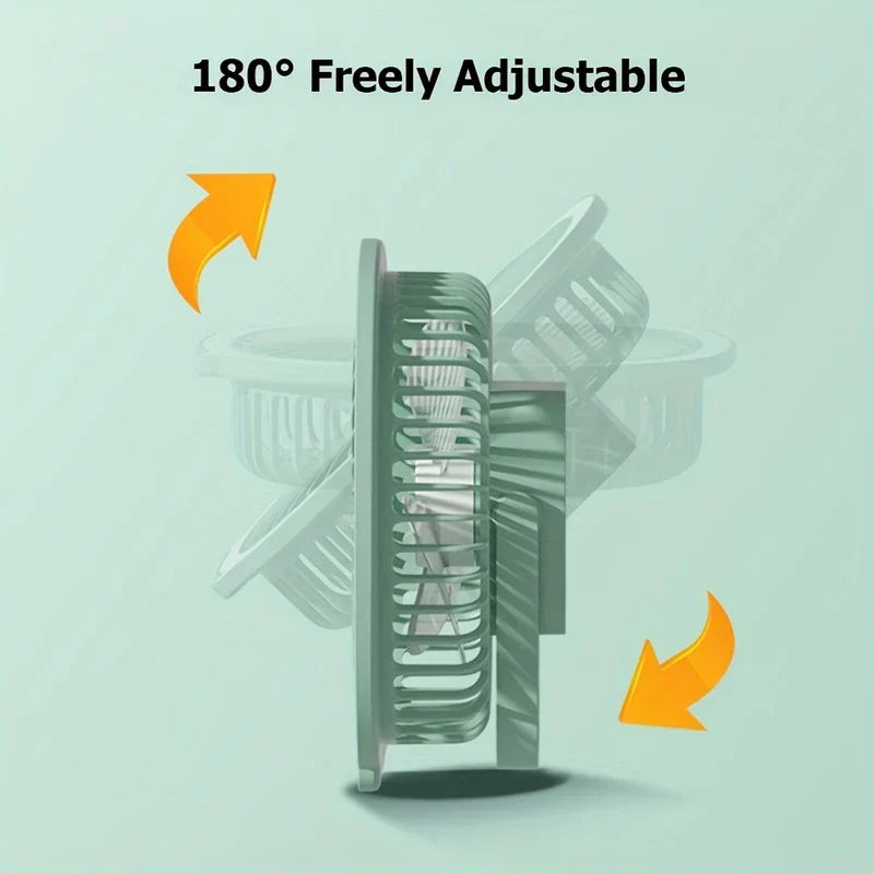 Usb Rechargeable Desk Fan With Led Light