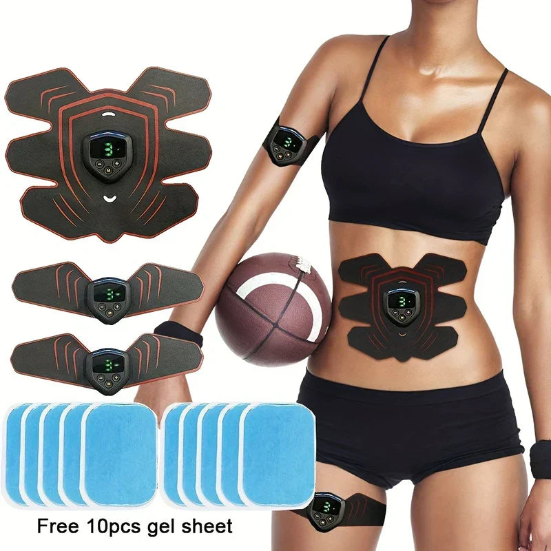 Close-up of the control panel on the EMS abdominal toning belt