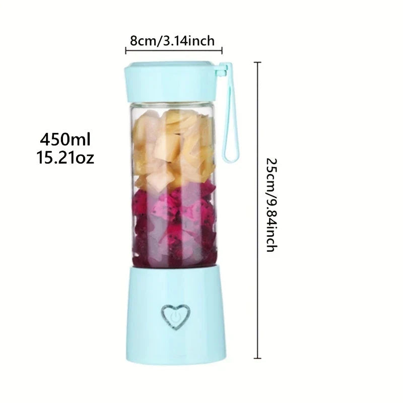 Rechargeable portable juicer in use