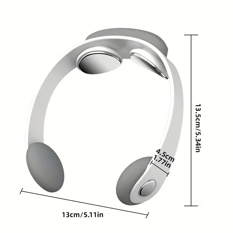 Shiatsu Neck Massager - White cervical massager with black measurement lines showing its dimensions