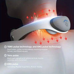 Shiatsu Neck Massager - Diagram illustrating pulse technology function of the neck massager on neck and shoulder muscles