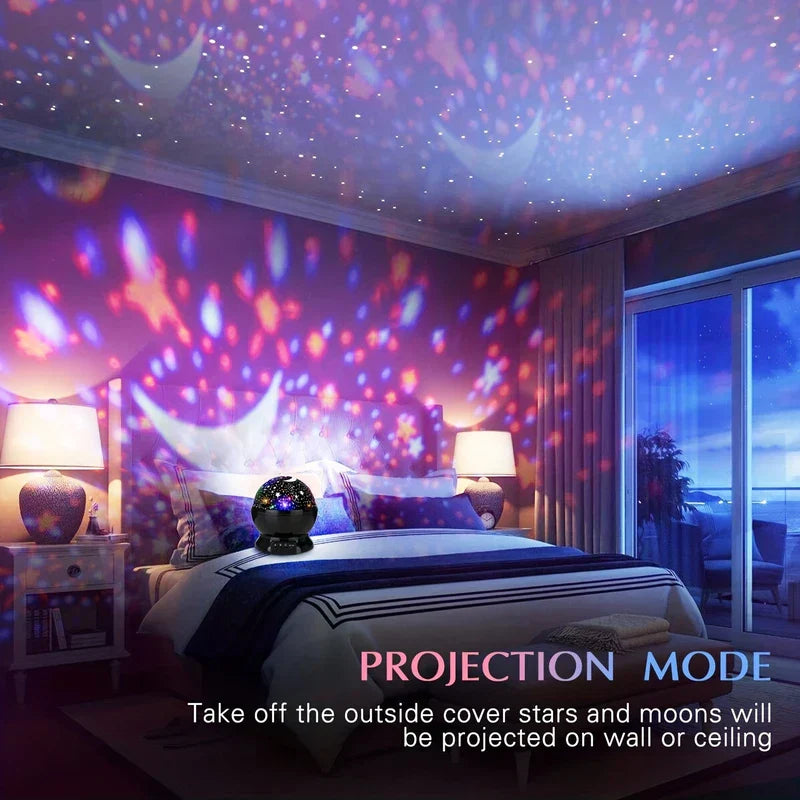 USB Rotating Star Projector LED Night Light