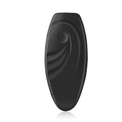 Black oval dog repeller trainer with a power button against a plain white background