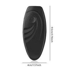 Dog Training Whistle - Black handheld oval device with power button, measuring 9.5cm tall and 4cm wide