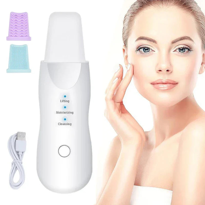 Ultrasonic Facial Skin Scrubber Spatula