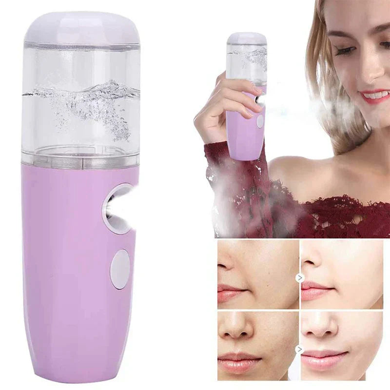 Nano mist facial sprayer in use