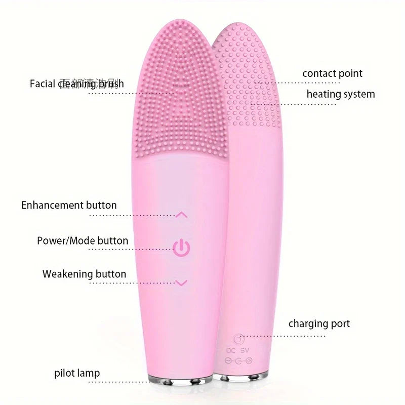 Ultrasonic Silicone Facial Cleansing Brush Waterproof