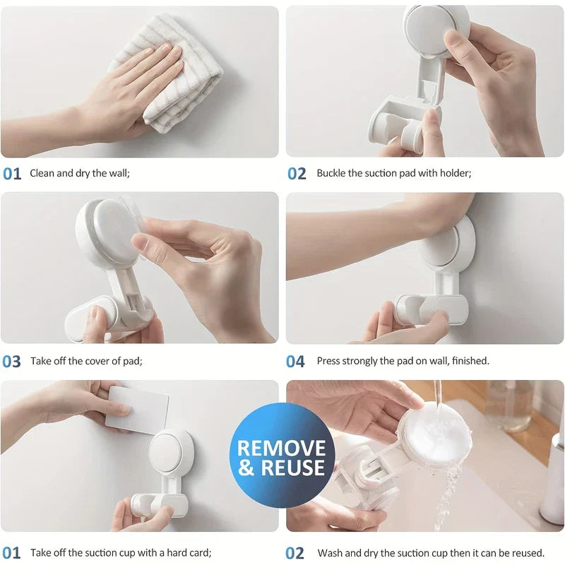 Universal Adjustable Punch Free Shower Head Holder