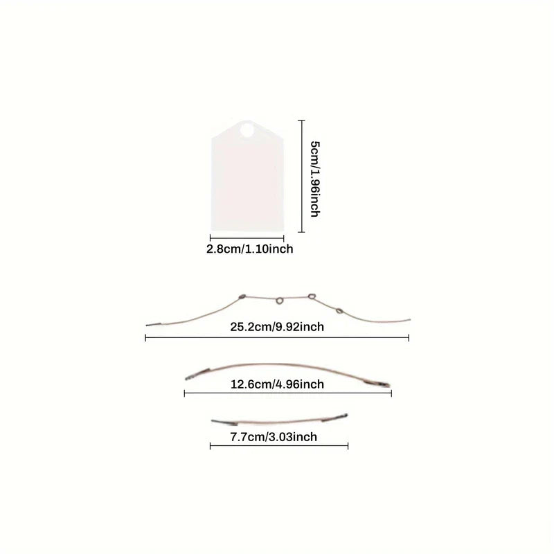 V Line Face Lifting Mask - Size chart listing dimensions for patches and included adjustment strings in both centimeters and inches