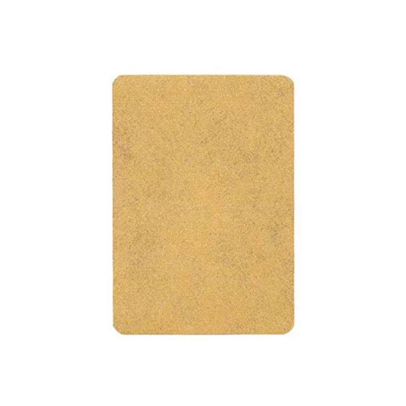 Plain light brown rectangular support patches with rounded corners on a white background