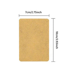 Tan rectangular support patches with rounded corners, measured at 7cm wide and 10cm tall on a white background