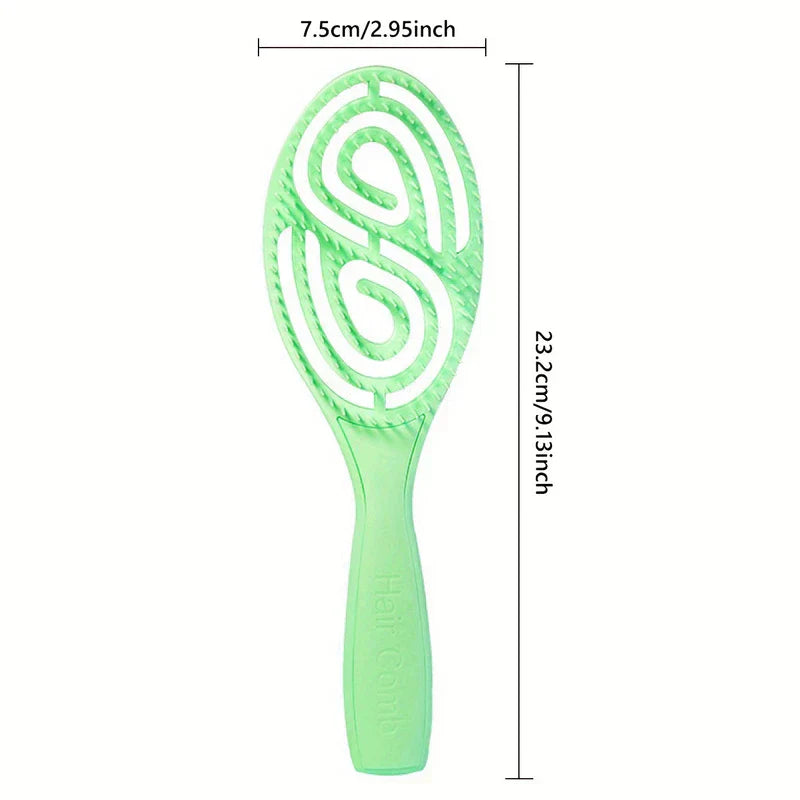 Paddle Hair Brush - Light green detangling hair brush showing dimensions 7.5cm wide and 23.2cm long against white background