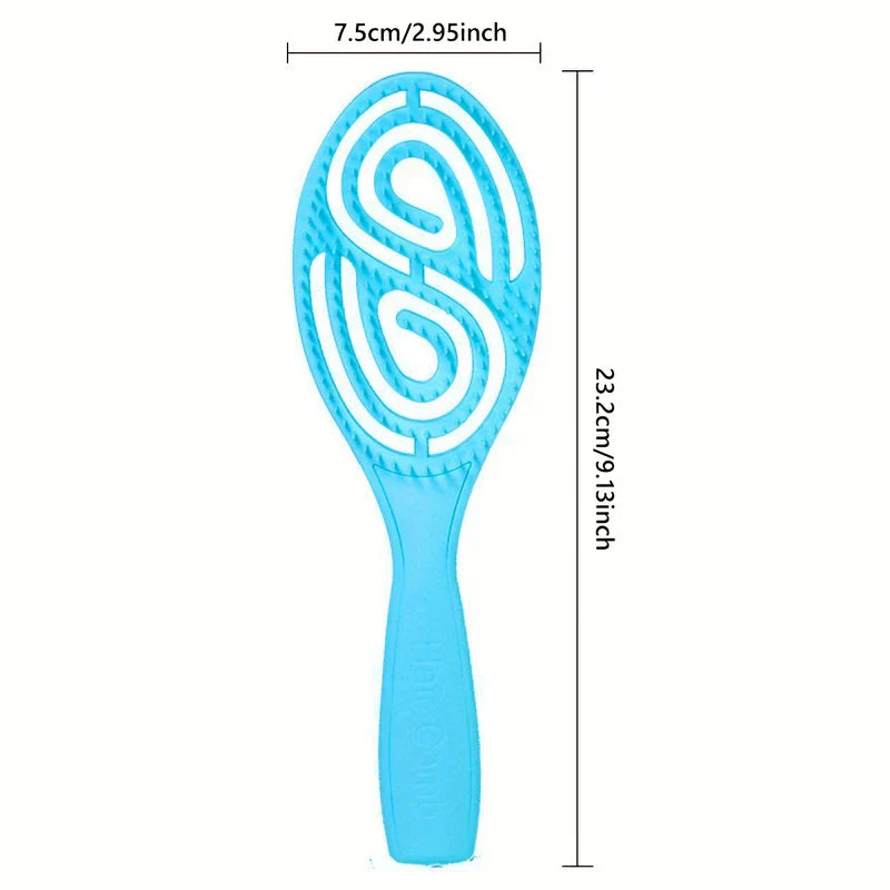 Paddle Hair Brush - Light blue detangling hair brush showing dimensions 7.5cm wide and 23.2cm long against white background