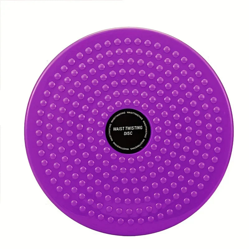 Fitness Board - Purple waist twisting disc with raised dots, top view against white background